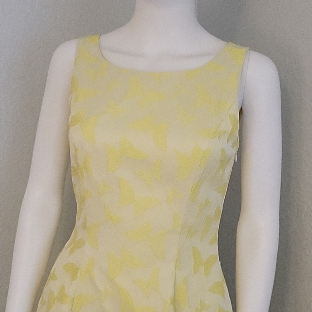 ERIN Fetherston Veronica Butterfly Yellow Fit & Flare Tank Rush Prom Dress - Picture 4 of 12